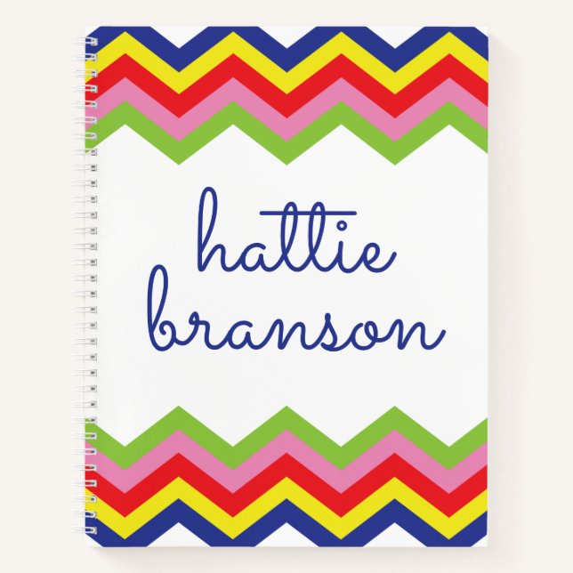 Multi Colour Chevron Spiral Notebook (Front)