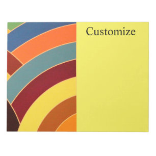 multi-colour chic modern curved chevrons notepad