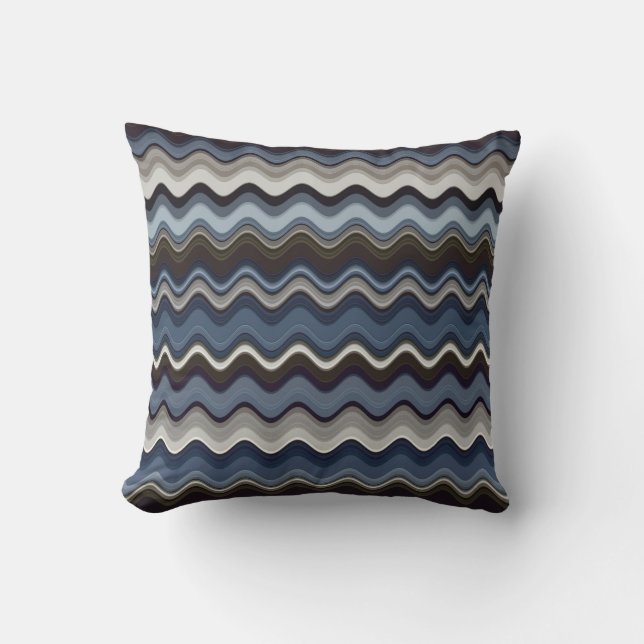 Multi Colour Colour Wavy Pattern Cushion (Front)