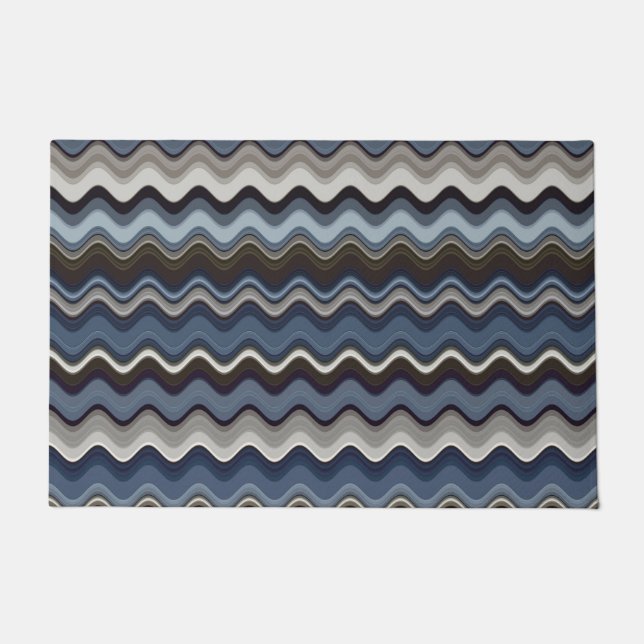 Multi Colour Colour Wavy Pattern Doormat (Front)