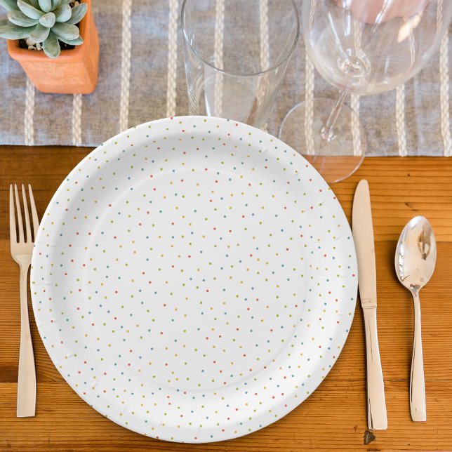 Multi-colour confetti baby shower paper plate (Creator Uploaded)