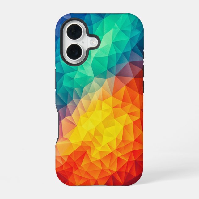 Multi Colour Cubizm Painting iPhone 16 Case (Back)