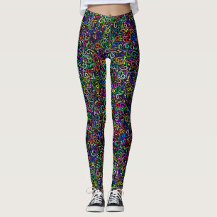 Multi-Colour Curly Q Swish Leggings
