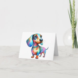 Multi Colour Dachshund Greeting Card