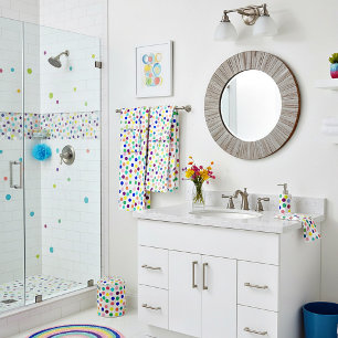 Multi colour dots bath towel set