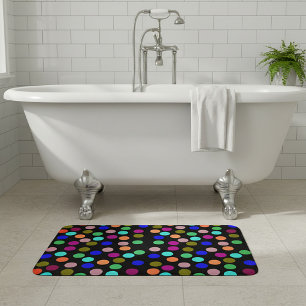 Multi colour dots bathroom mat