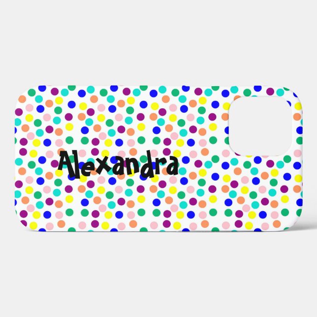 Multi colour dots personalised Case-Mate iPhone case (Back (Horizontal))