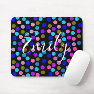 Multi colour dots personalised mouse mat
