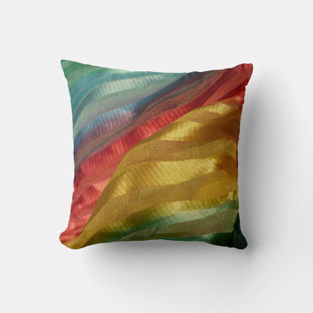 Multi Colour Fabric Rainbow Cushion (Front)
