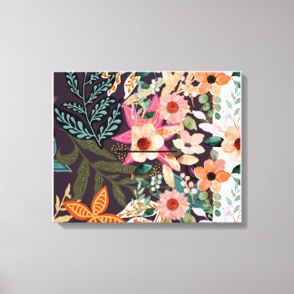 Multi-colour floral print on canvas.