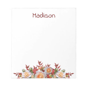 Multi Colour Flowers From the Desk of Personalised Notepad