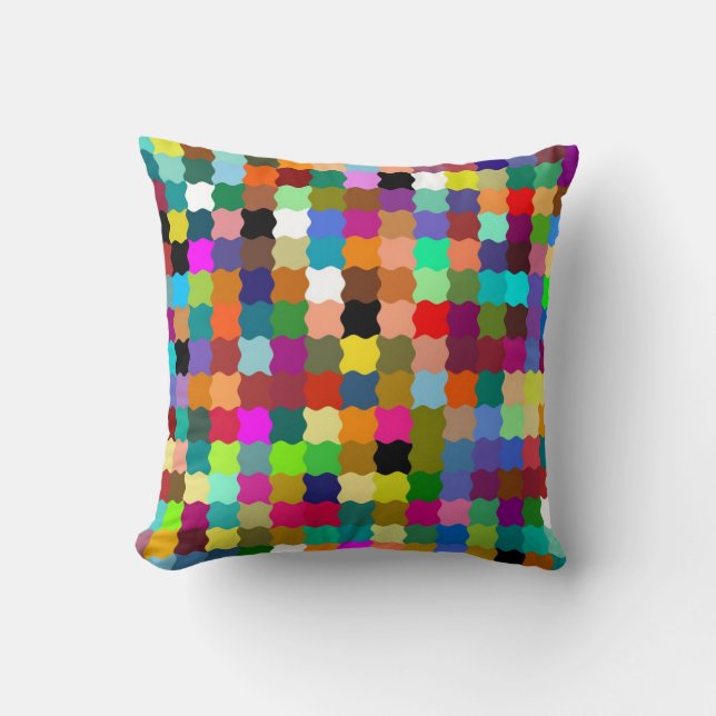 Multi Colour Funky Stripes Paint Pattern Art Cushion (Front)