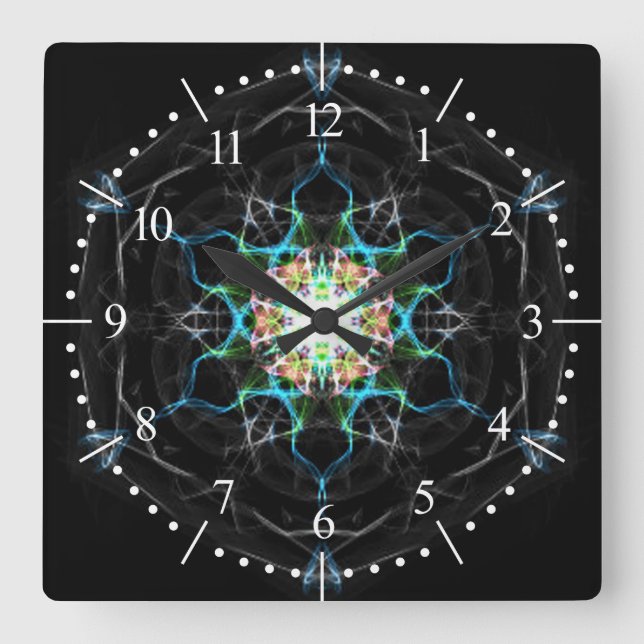 Multi colour galaxy light into space square wall clock (Front)