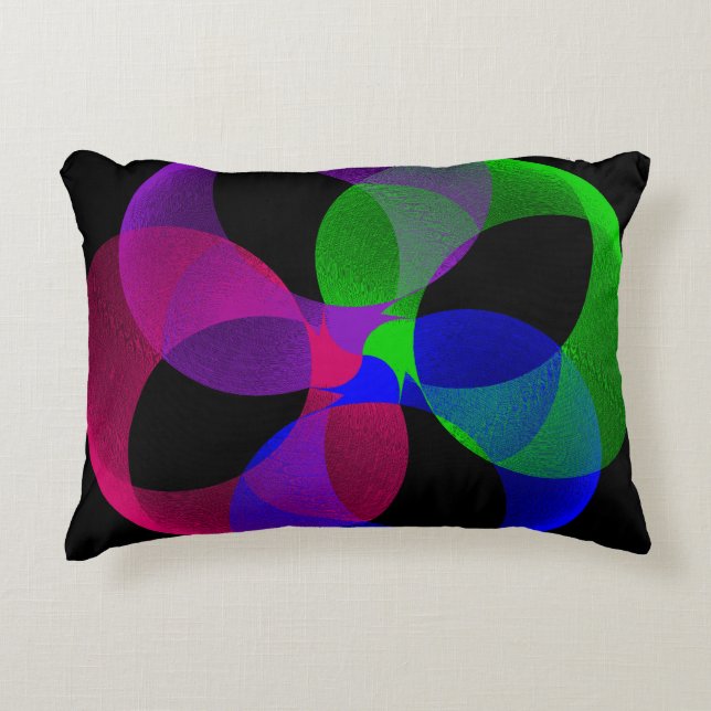 Multi Colour Geometric Fusion Accent Pillow (Front)