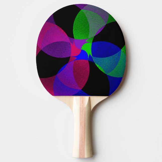 Multi Colour Geometric Fusion Ping Pong Paddle (Front)
