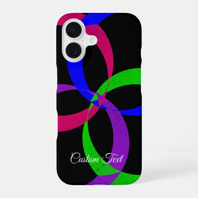 Multi Colour Geometric Interchange iPhone 16 Case (Back)