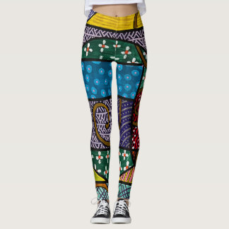 Multi-colour geometric Leggings by Laurie