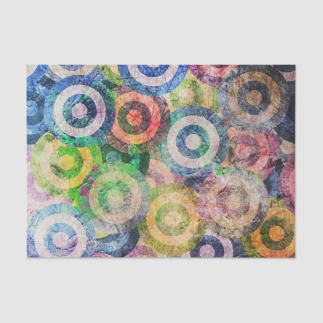 Multi Colour Grunge Circles Pattern Tissue Paper (Front)