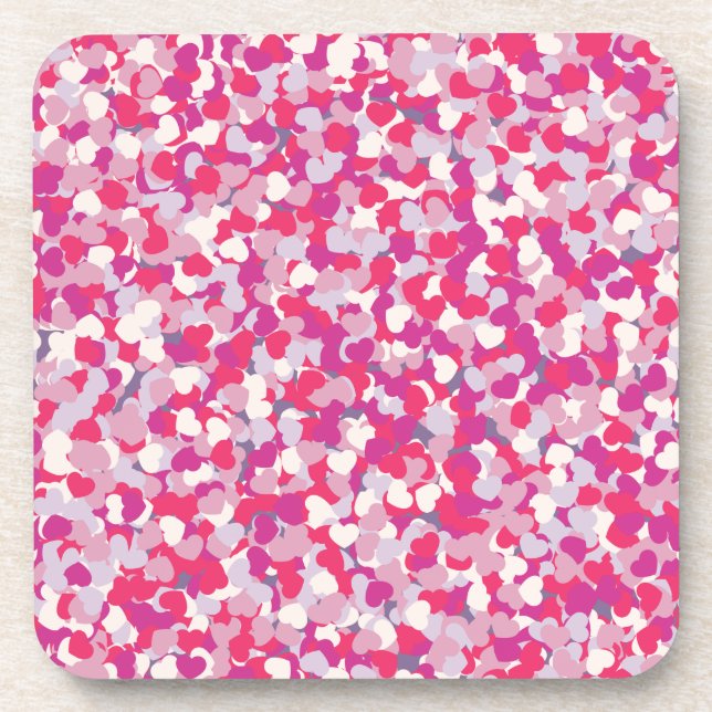 multi Colour Heart Confetti2 Coaster (Front)