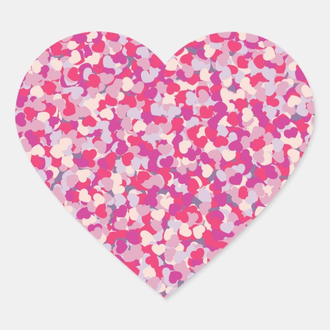 multi Colour Heart Confetti2 Heart Sticker (Front)