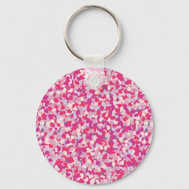 multi Colour Heart Confetti2 Key Ring (Front)