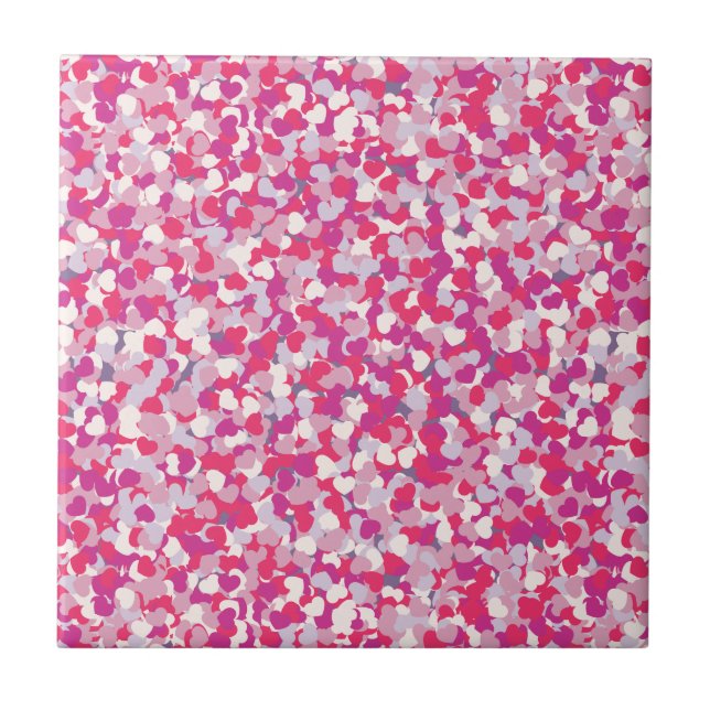 multi Colour Heart Confetti2 Tile (Front)