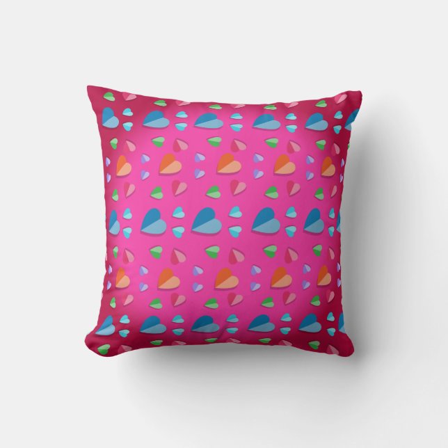 Multi colour heart cushion (Front)