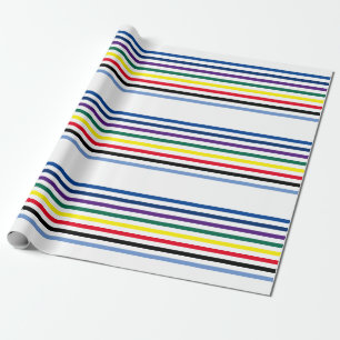 Multi-Colour Horizontal Stripes Colourful Wrapping Paper