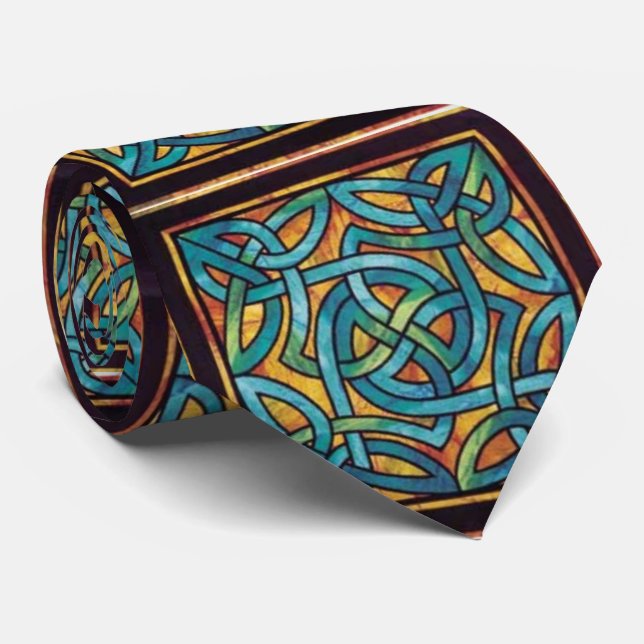 Multi-colour Irish Celtic Design Tie (Rolled)