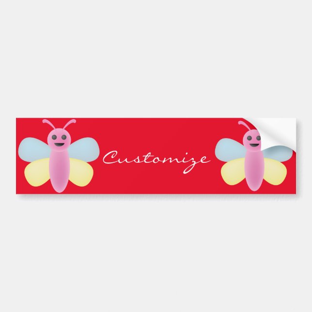 Multi-colour Kawaii Bee Thunder_Cove Bumper Sticker (Front)