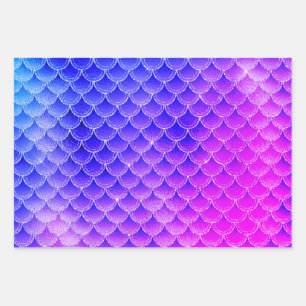 Multi-Colour Mermaid Glitter Gift Wrapping Wrapping Paper Sheet