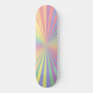 Multi-Colour Mixed Colourful Sunburst Print Patter Skateboard