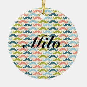 Multi-colour Moustache Personalised Ornament