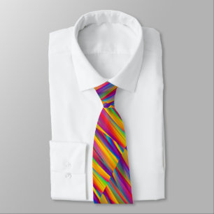 Multi Colour Neon  Stripe Blocks Necktie