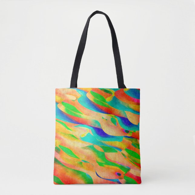 multi colour paint art abstract wallpaper backgrou tote bag (Front)