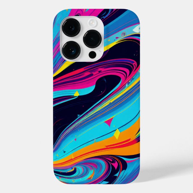 Multi Colour Paint Swirls Pink Blue Yellow Orange Case-Mate iPhone Case (Back)