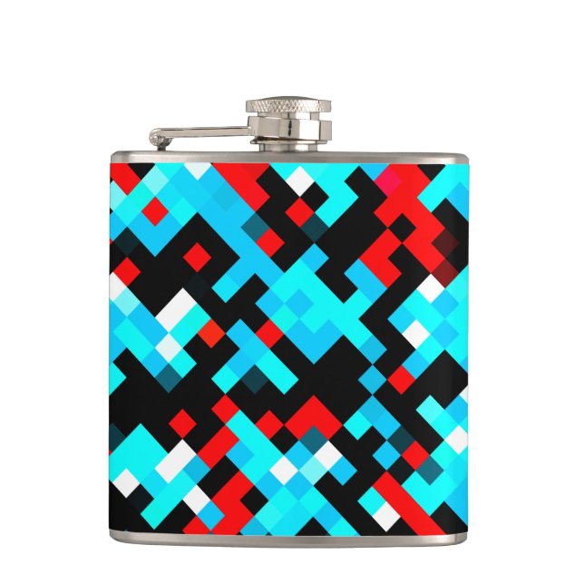 Multi-Colour Pattern Cool Hip Flask (Front)