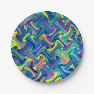 Multi-Colour Pattern Cool Paper Plate