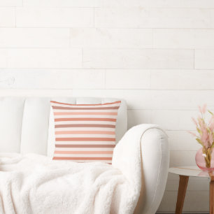 Multi Colour Peach and Terra Cotta Stripes Pattern Cushion