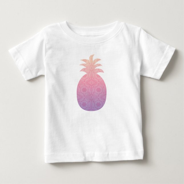 Multi Colour Pineapple Tutu Baby T-Shirt (Front)