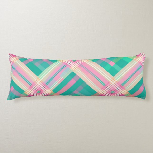 Multi-Colour Plaid Design  Body Cushion (Front)