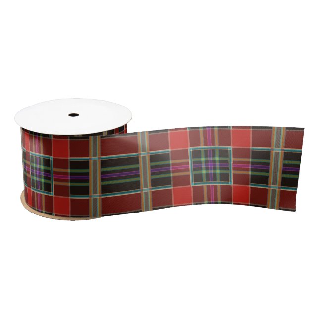 Multi Colour Plaid (Tartan) Satin Ribbon (Spool)