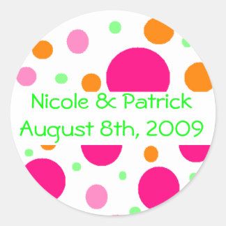 Multi Colour Polka Dot Classic Round Sticker