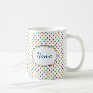 Multi Colour Polka Dot Personalised Mug