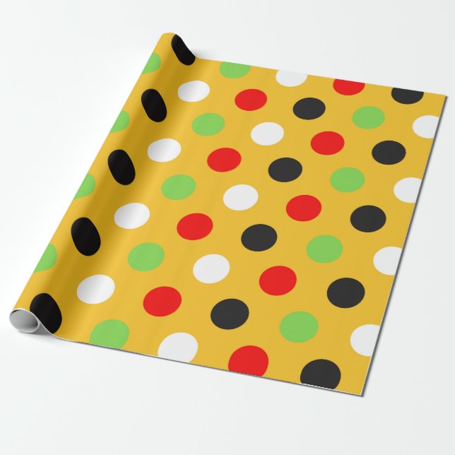 Multi Colour Polka Dot Wrapping Paper (Unrolled)