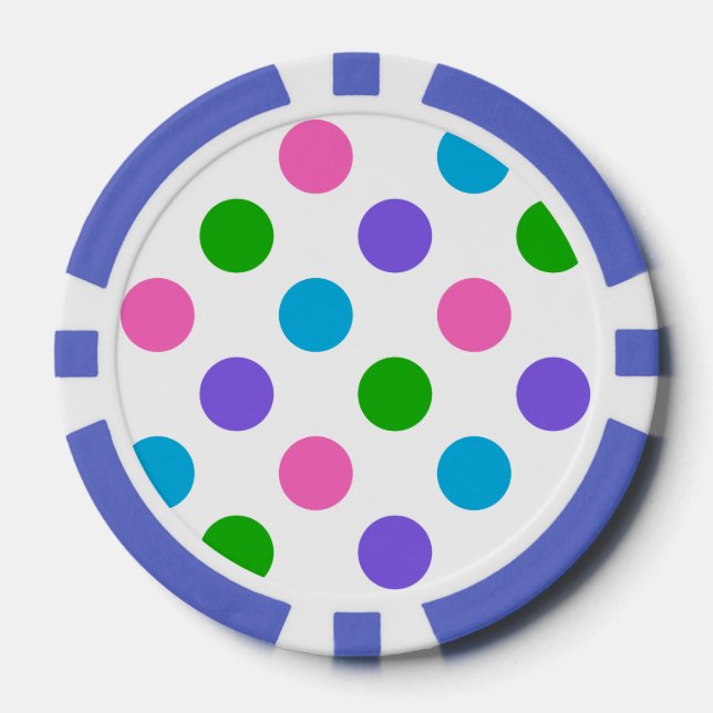 Multi Colour Polka Dots Poker Chips (Front)