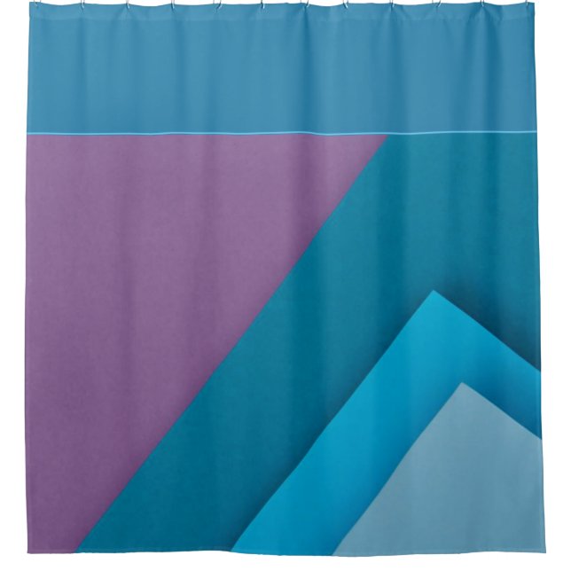 Multi-colour Purple Blue Green  Shower Curtain (Front)
