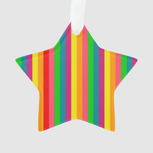 Multi Colour Rainbow Vertical Stripes Pattern Ornament