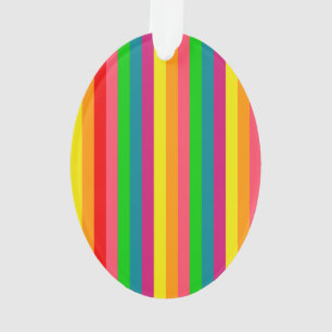 Multi Colour Rainbow Vertical Stripes Pattern Ornament