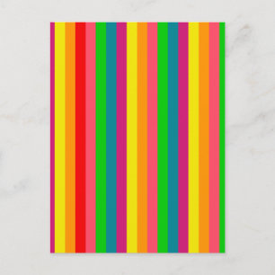 Multi Colour Rainbow Vertical Stripes Pattern Postcard